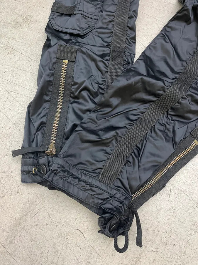 FW2003 Jean Paul Gaultier Aviator Black Bondage Cargo Pants esCUdvC 9