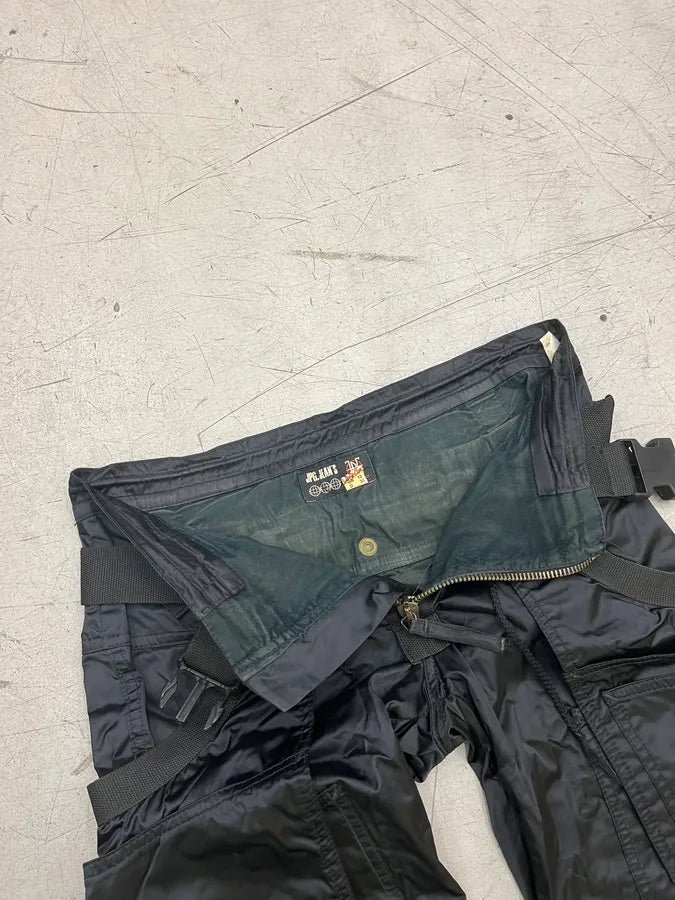 FW2003 Jean Paul Gaultier Aviator Black Bondage Cargo Pants esCUdvC 11