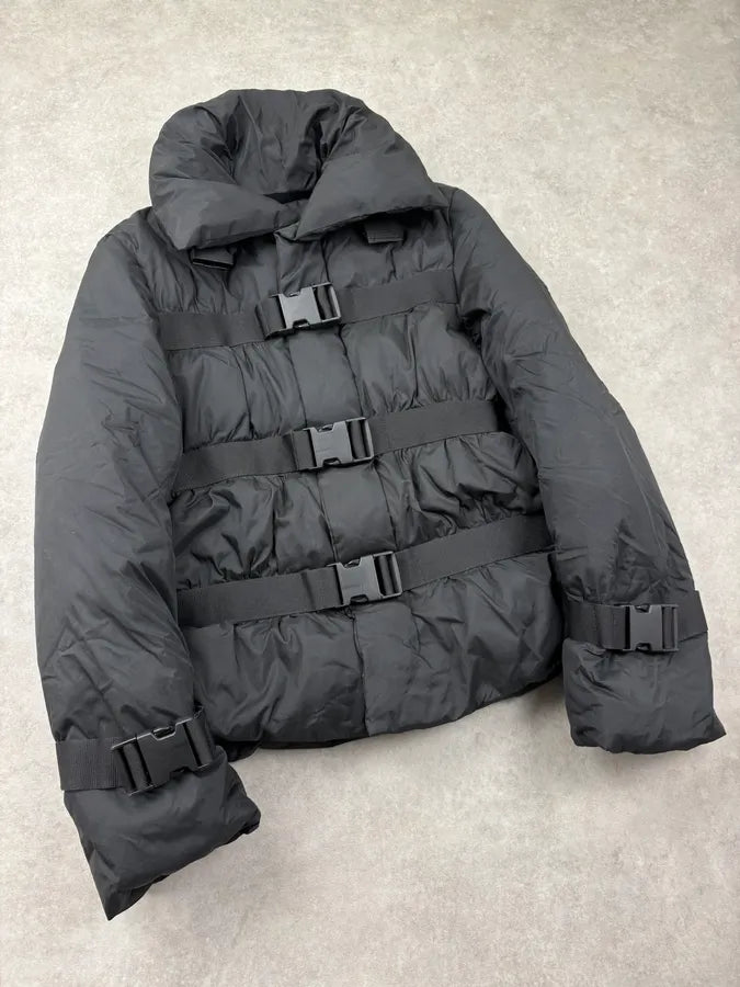 FW2003 Jean Paul Gaultier Triple Black Bondage Quilted Puffer Jacket FjRAOTY 3