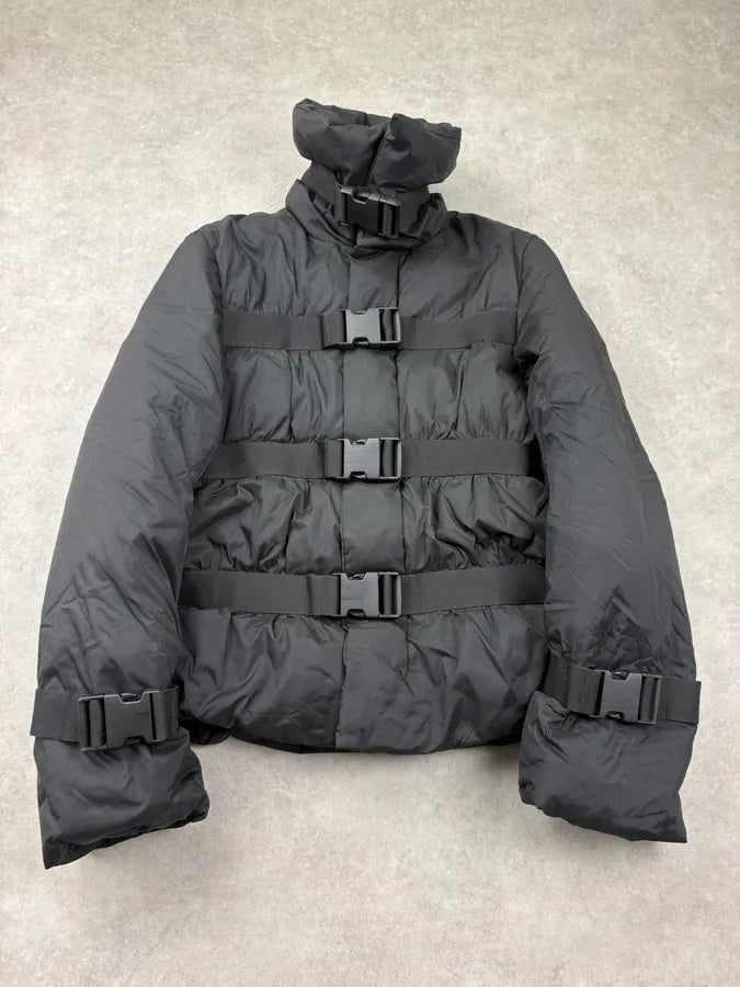 FW2003 Jean Paul Gaultier Triple Black Bondage Quilted Puffer Jacket FjRAOTY 5