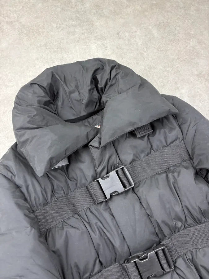FW2003 Jean Paul Gaultier Triple Black Bondage Quilted Puffer Jacket FjRAOTY 4