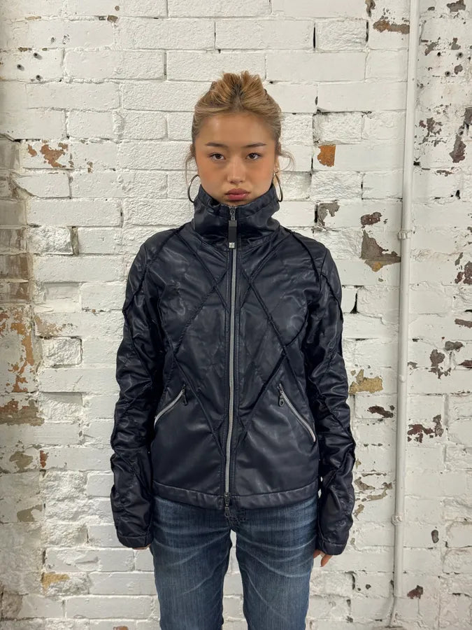 FW2000 Marithé + François Girbaud Structure Navy Jacket EQkmeXK 0