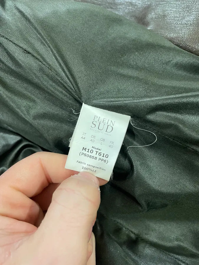 FW2003 Plein Sud Asymmetrical Avant-Gardist Leather Trench Jacket (S/M) 7