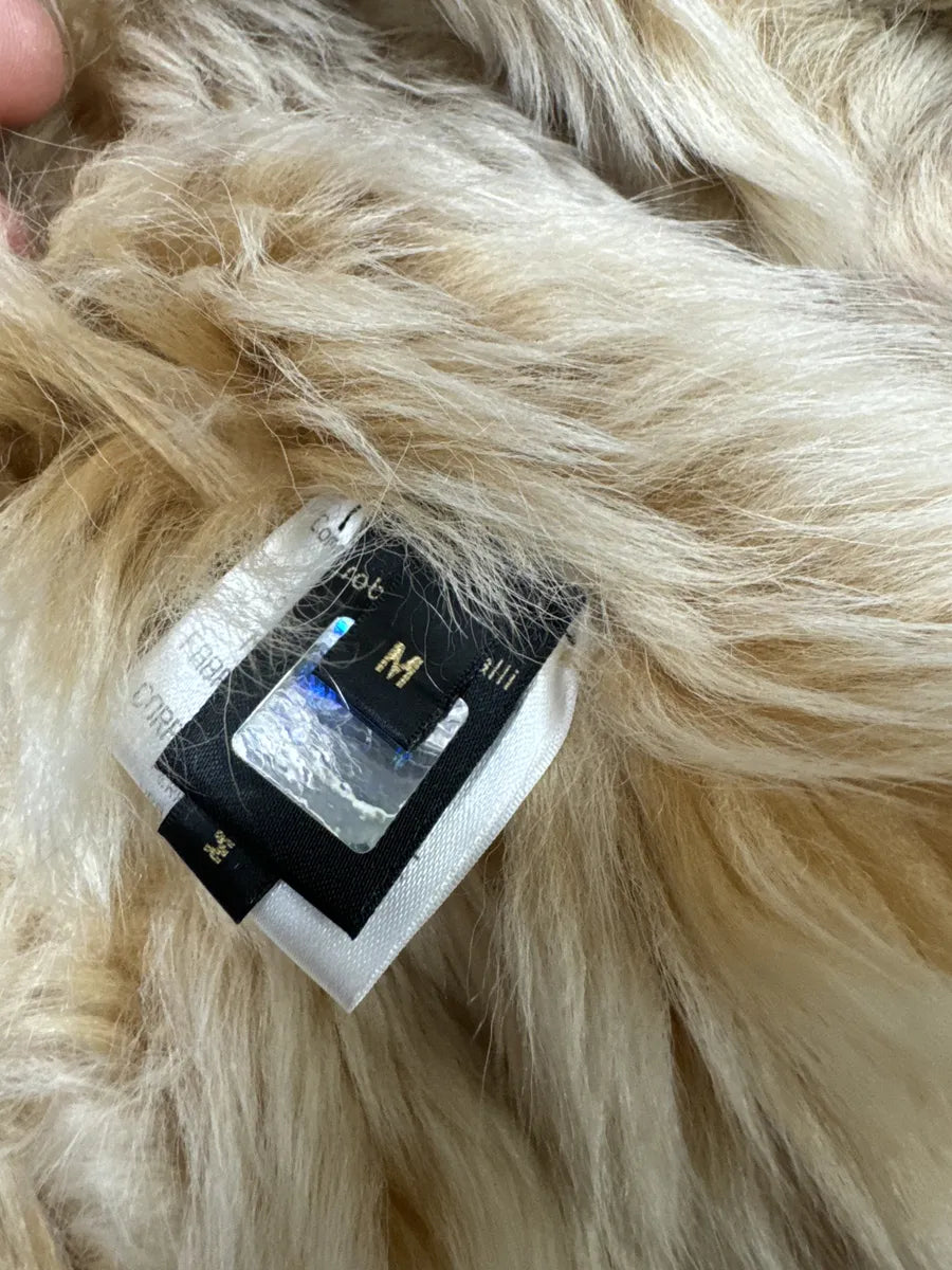 FW2003 Roberto Cavalli Beige Hearth Leather Fur Jacket (M) bQXEcPl 10