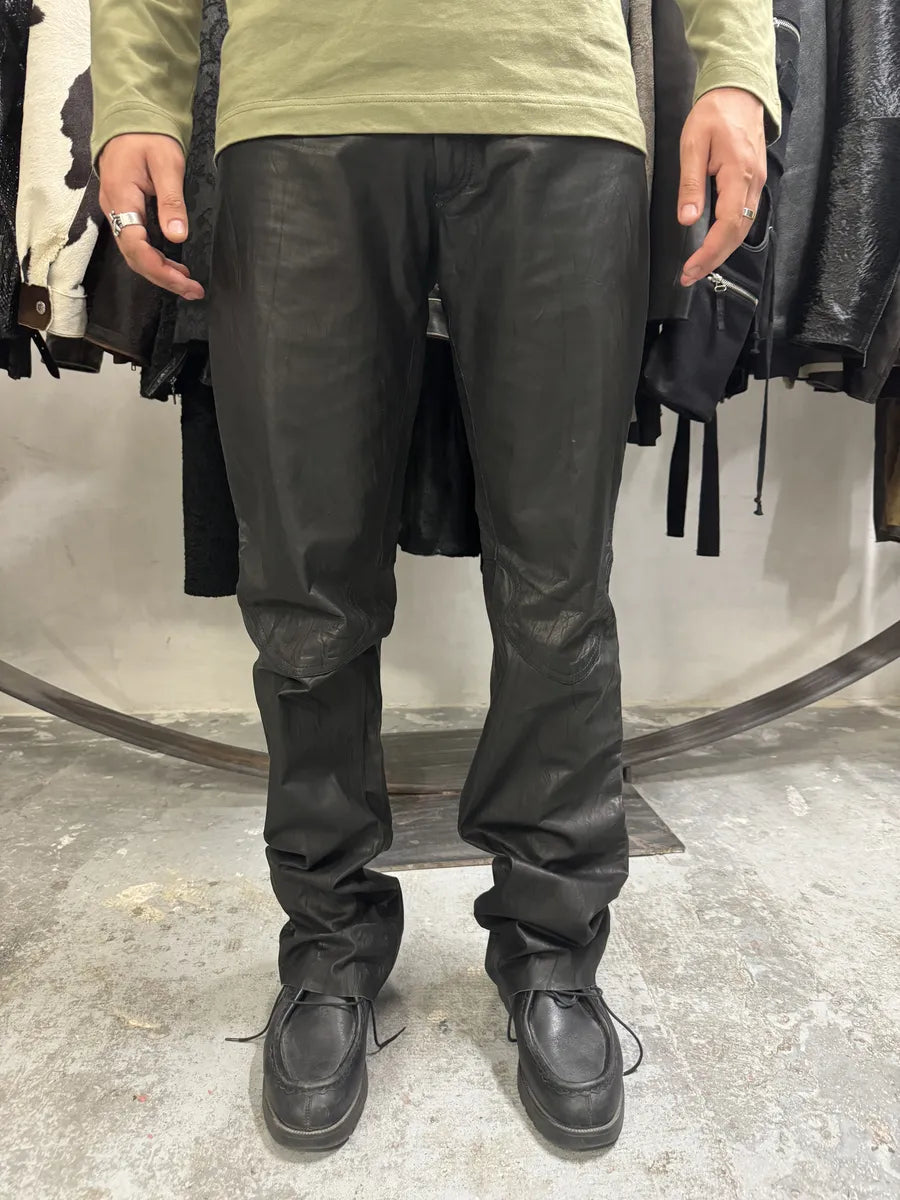 FW2003 Roberto Cavalli Black Avant-Garde Obscure Leather Pants HHmjsGS 1