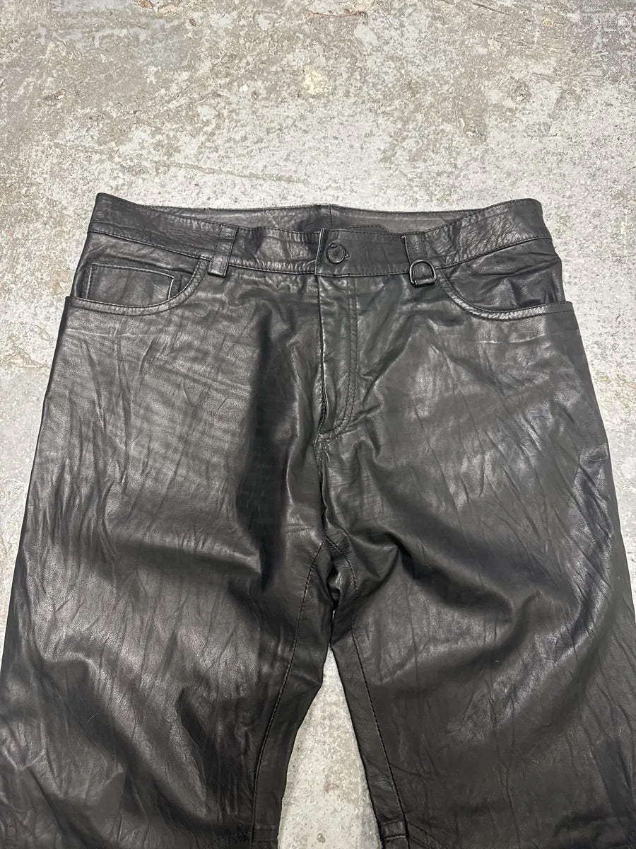 FW2003 Roberto Cavalli Black Avant-Garde Obscure Leather Pants HHmjsGS 12