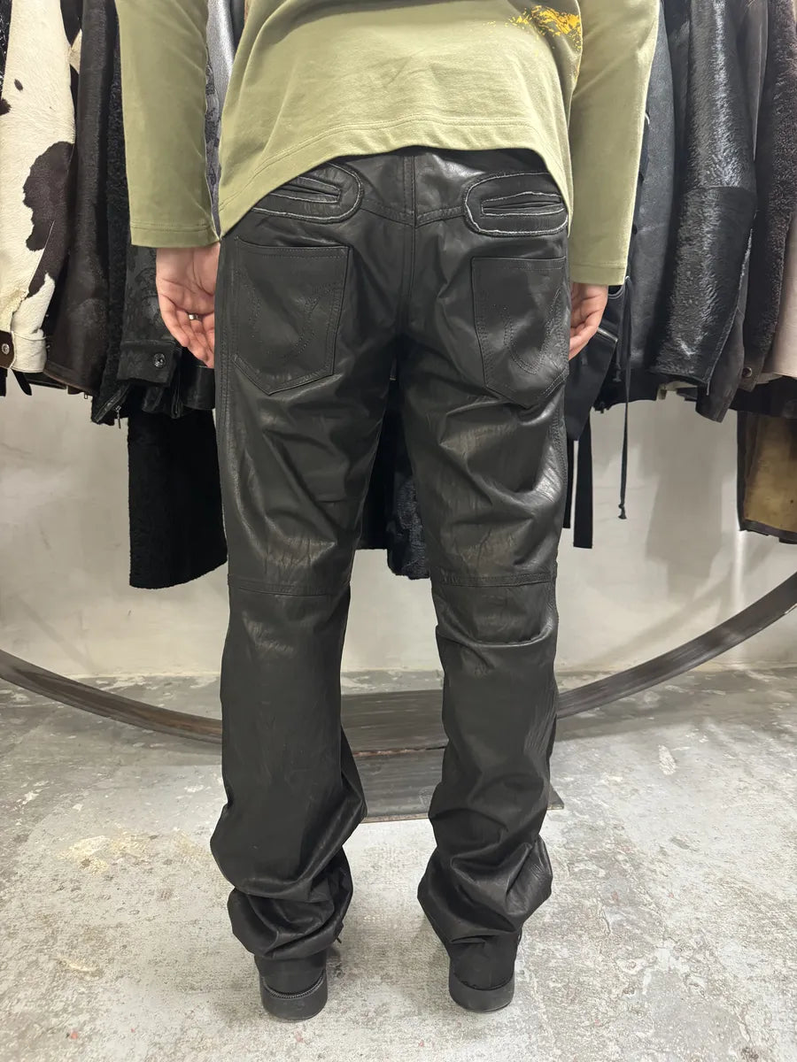 FW2003 Roberto Cavalli Black Avant-Garde Obscure Leather Pants HHmjsGS 2