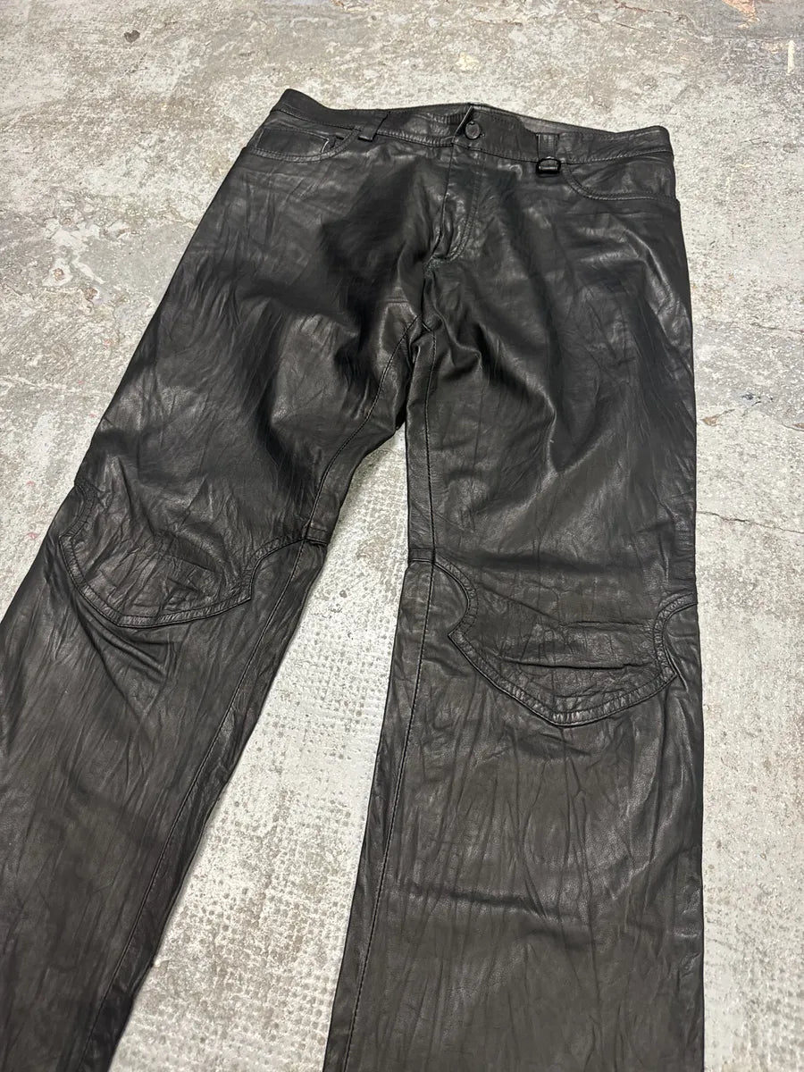 FW2003 Roberto Cavalli Black Avant-Garde Obscure Leather Pants HHmjsGS 6