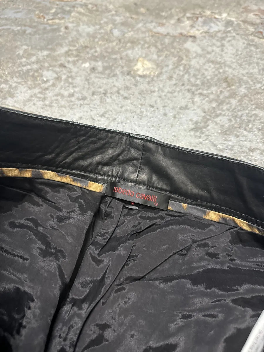 FW2003 Roberto Cavalli Black Avant-Garde Obscure Leather Pants HHmjsGS 8