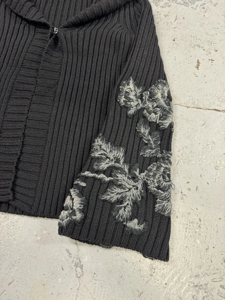 FW2003 Roberto Cavalli Black Wool Embroidered Cardigan  OXZRVeJ 2