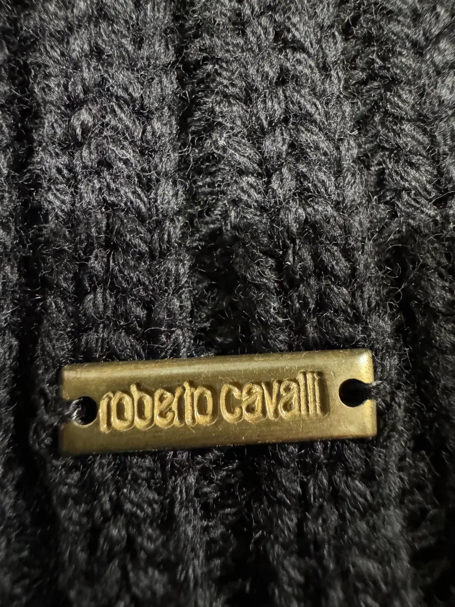FW2003 Roberto Cavalli Black Wool Embroidered Cardigan  OXZRVeJ 5