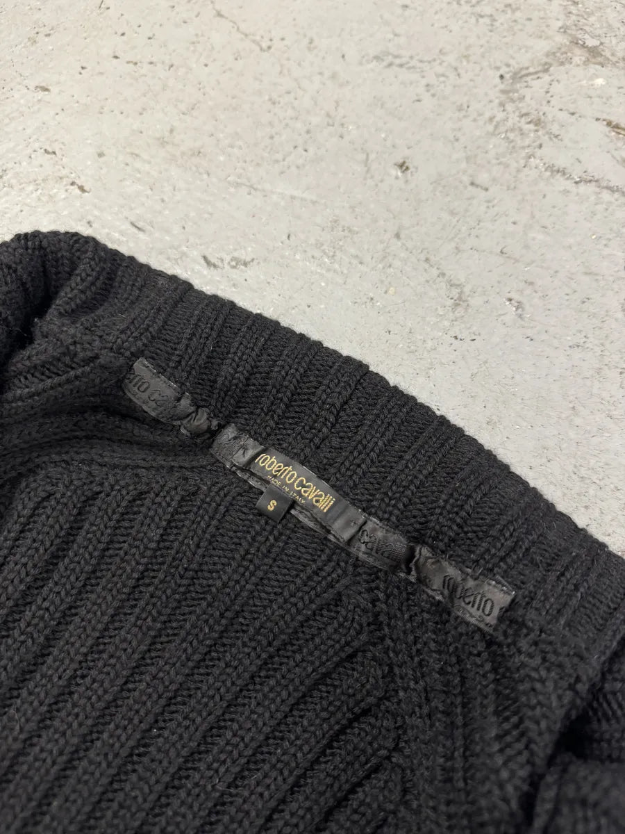 FW2003 Roberto Cavalli Black Wool Embroidered Cardigan  OXZRVeJ 7