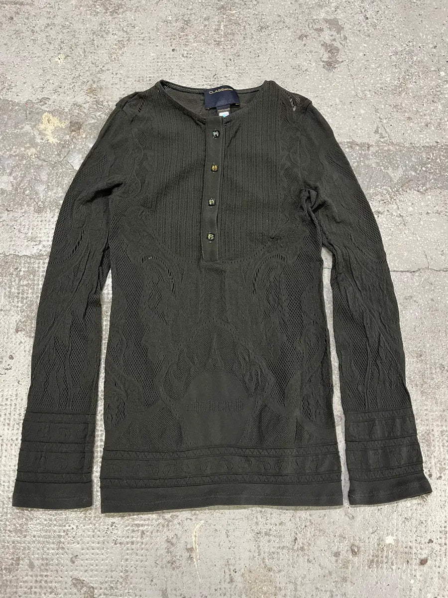 FW2003 Roberto Cavalli Embroidered Black Henley Longsleeves BvpTiqo 4