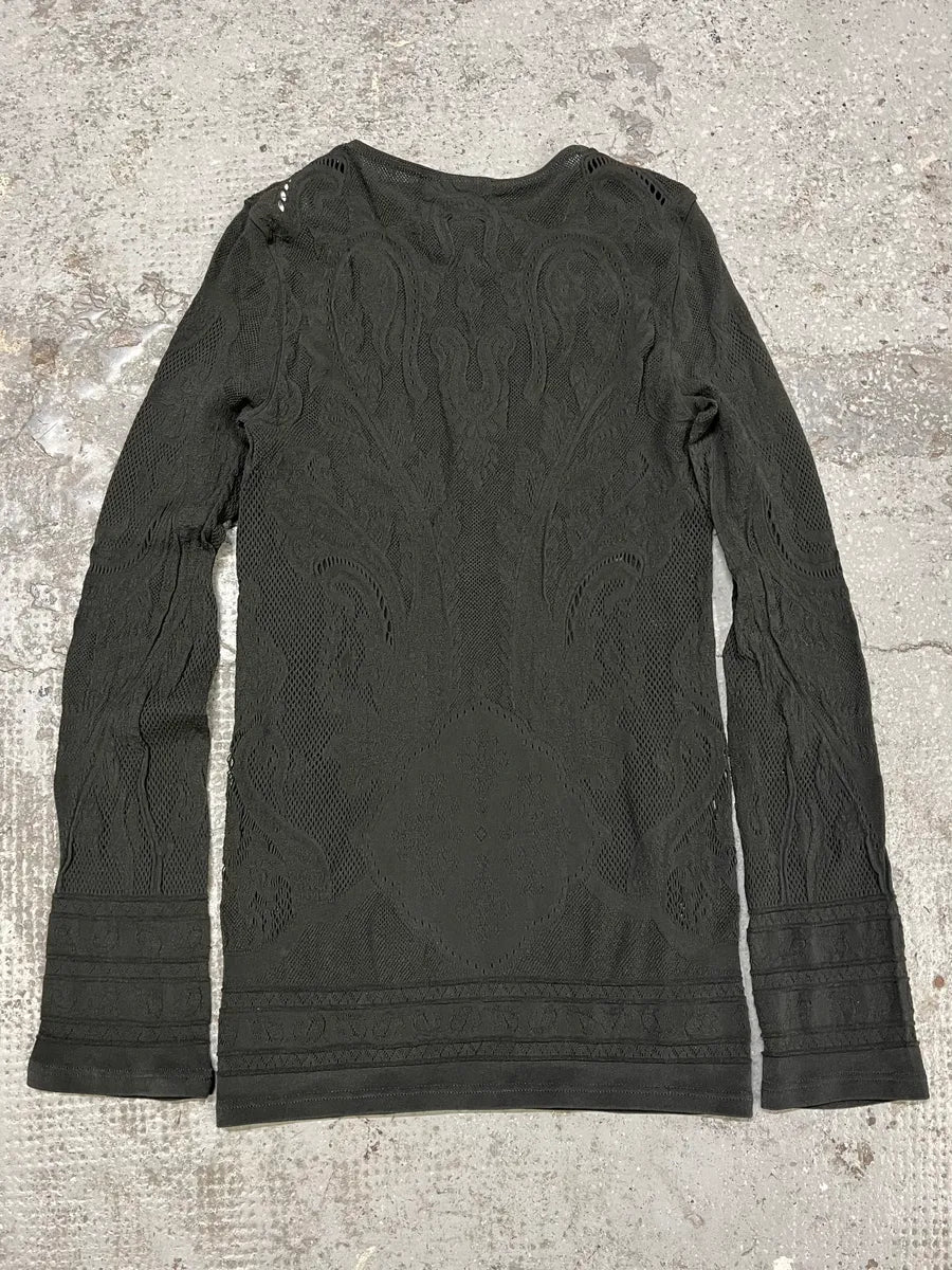 FW2003 Roberto Cavalli Embroidered Black Henley Longsleeves BvpTiqo 5