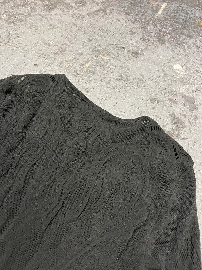 FW2003 Roberto Cavalli Embroidered Black Henley Longsleeves BvpTiqo 6