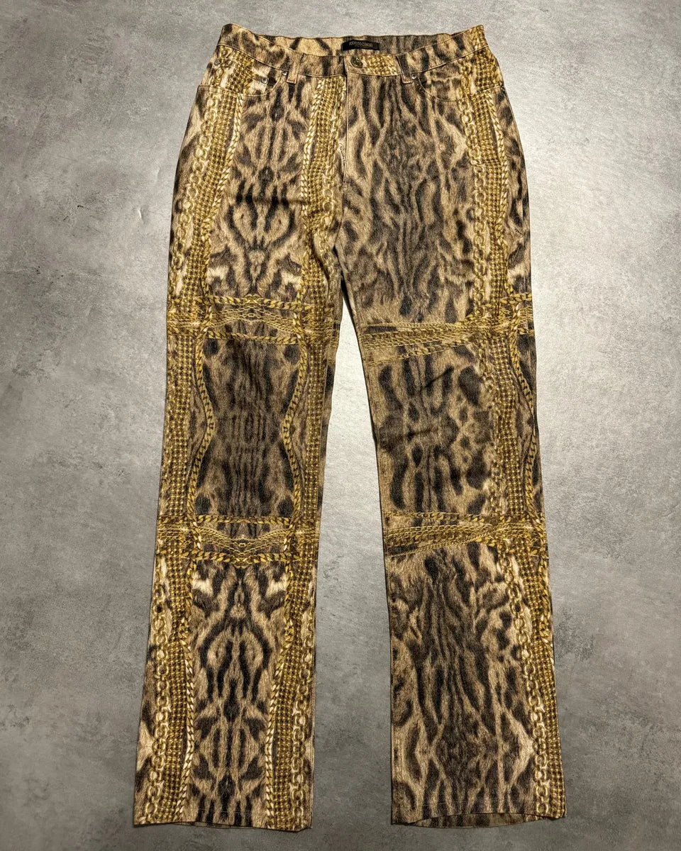 FW2003 Roberto Cavalli Gold Legacy Leopard Pants (M) 0