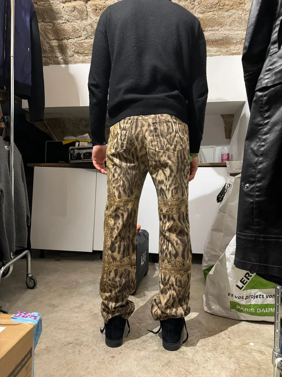 FW2003 Roberto Cavalli Gold Legacy Leopard Pants (M) 2
