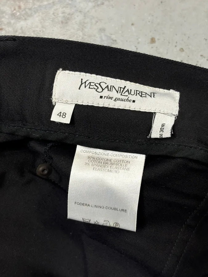 AW2003 Yves Saint Laurent Black Classy Chinos Pants NSncUdt 10