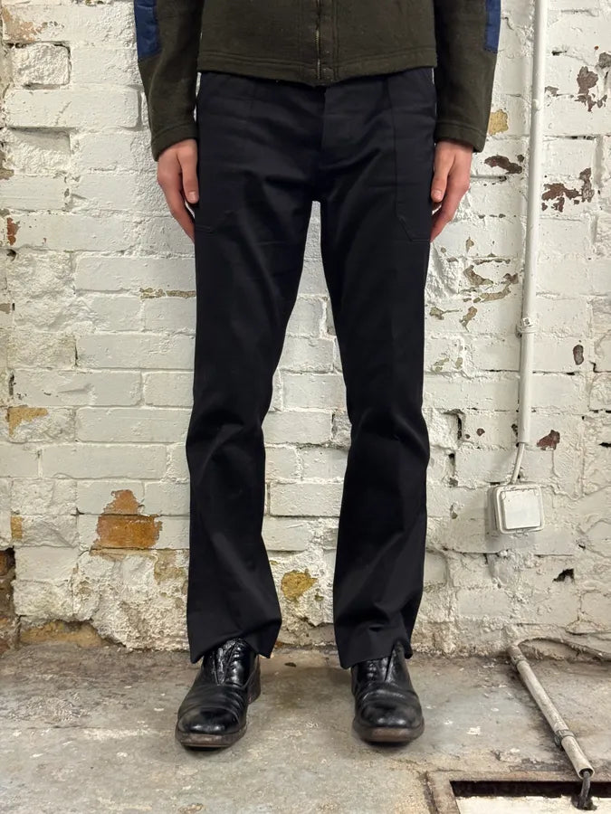 AW2003 Yves Saint Laurent Black Classy Chinos Pants NSncUdt 1