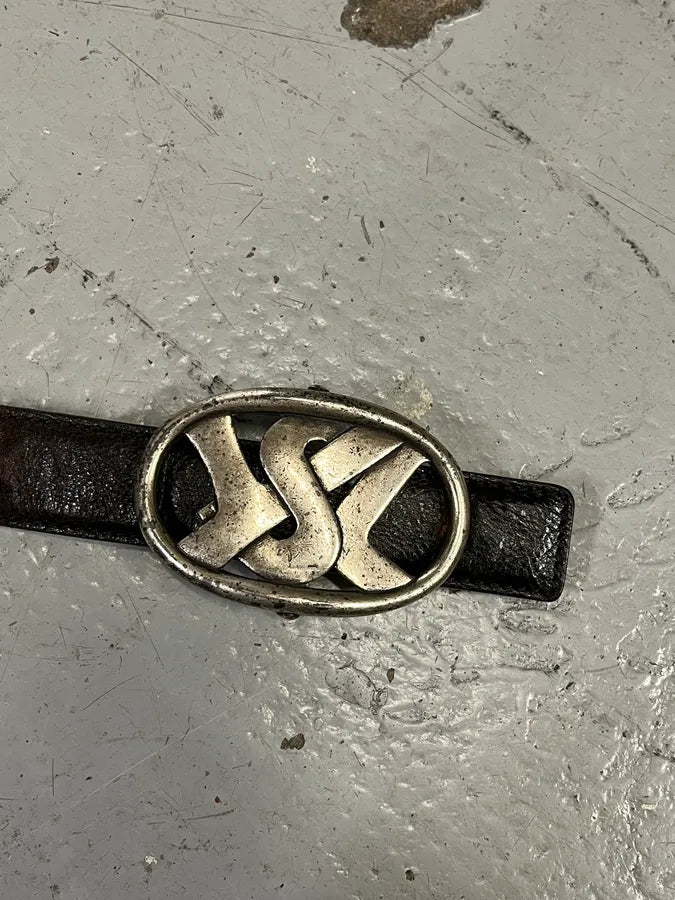 FW2003 Yves Saint Laurent YSL Buckle Black Leather Belt oNNWRbT 5