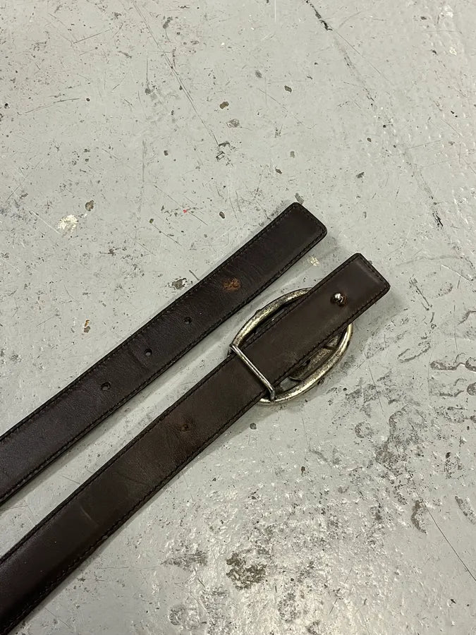 FW2003 Yves Saint Laurent YSL Buckle Black Leather Belt oNNWRbT 6