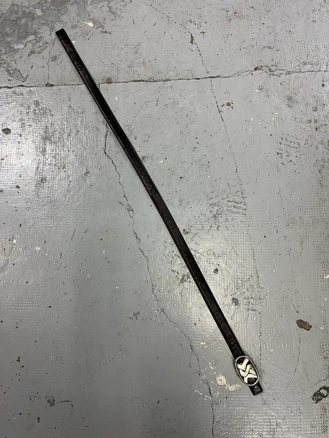 FW2003 Yves Saint Laurent YSL Buckle Black Leather Belt oNNWRbT 7