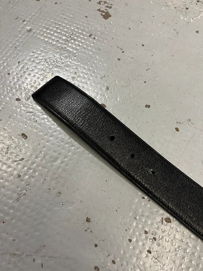 FW2003 Yves Saint Laurent YSL Logo Black Leather Belt edyUjld 7