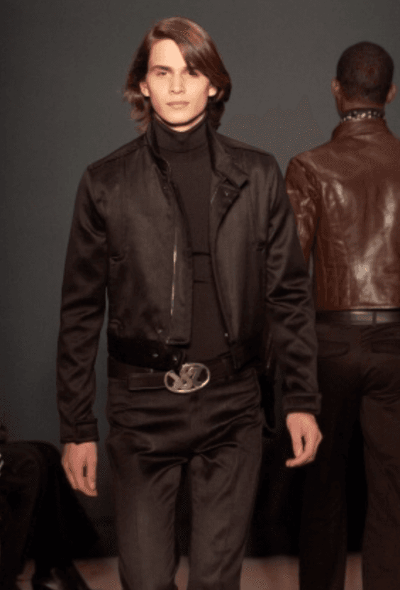 FW2003 Yves Saint Laurent YSL Logo Black Leather Belt FFvQdml 1