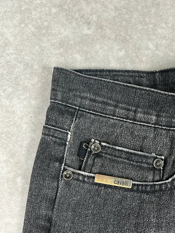 AW2004 Cavalli Grey Fire Flames Denim Jeans kfVANVT 8
