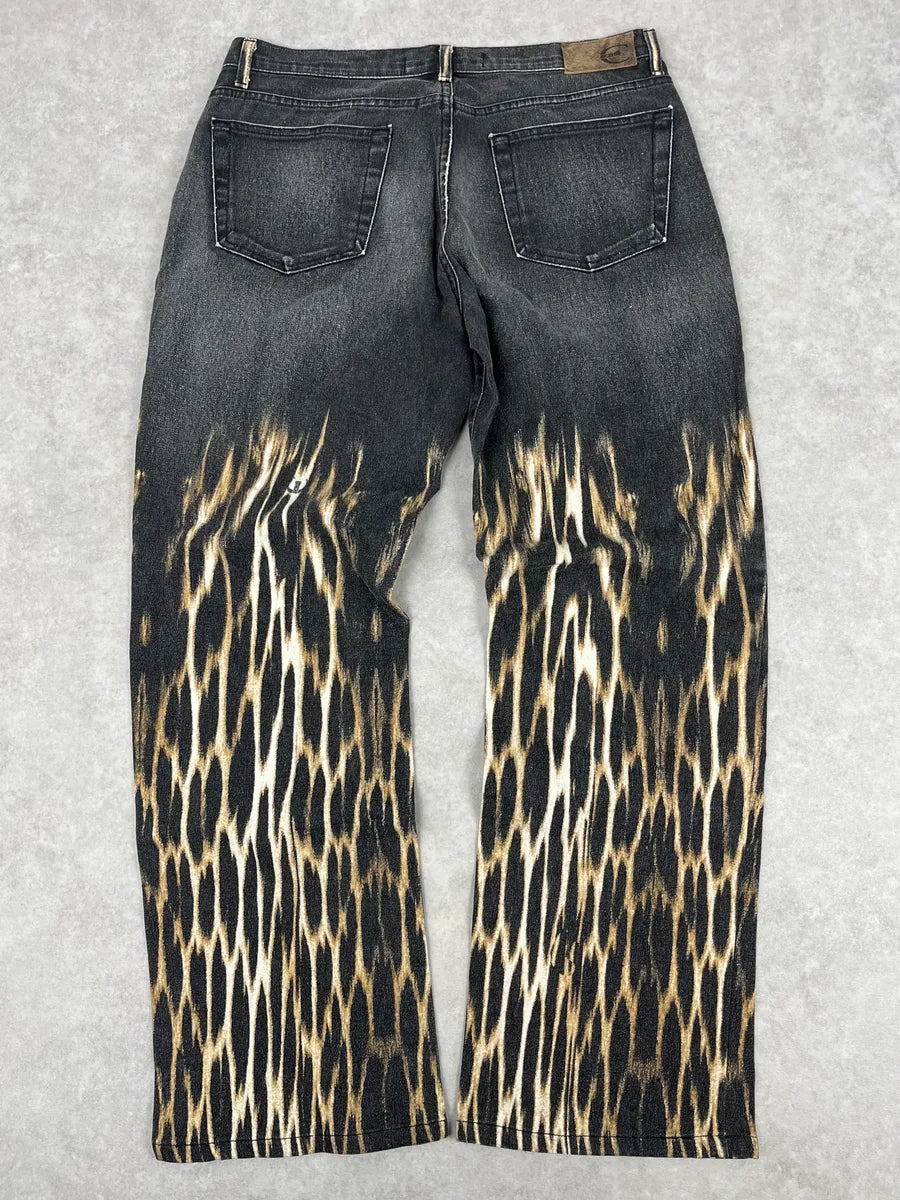 AW2004 Cavalli Grey Fire Flames Denim Jeans kfVANVT 1