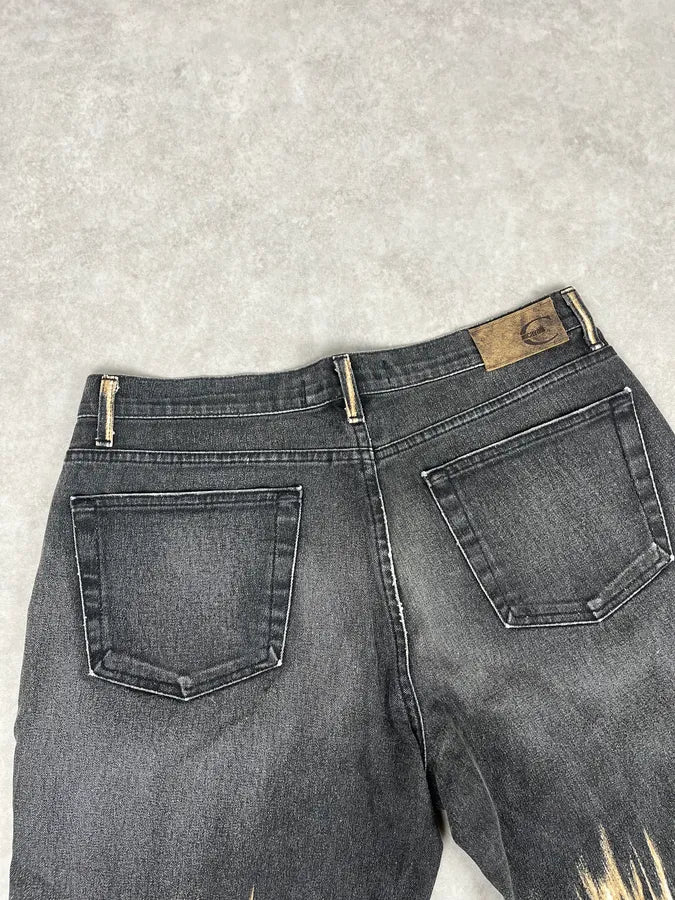 AW2004 Cavalli Grey Fire Flames Denim Jeans kfVANVT 7