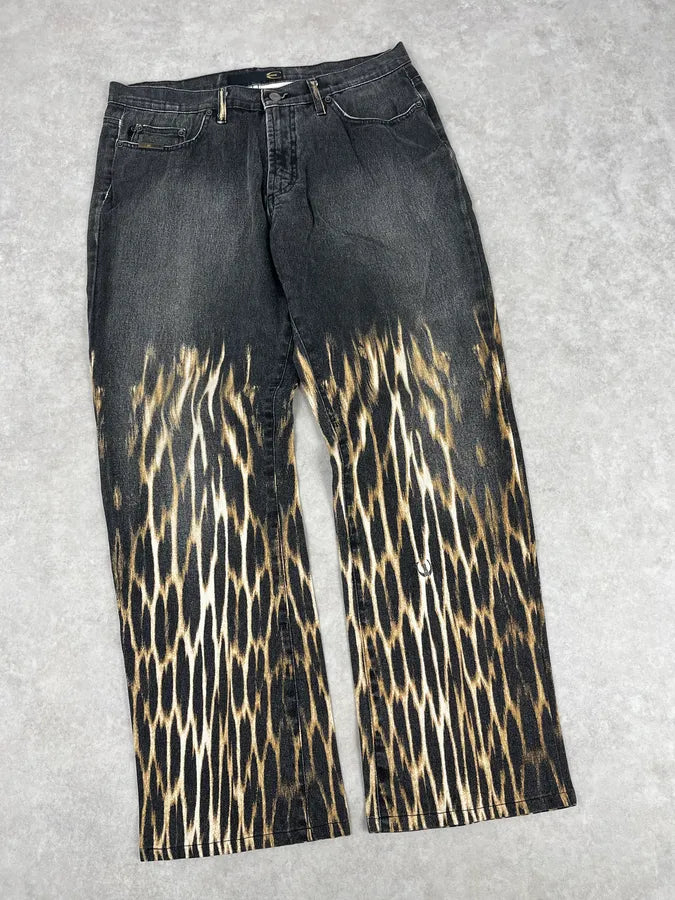 AW2004 Cavalli Grey Fire Flames Denim Jeans kfVANVT 6