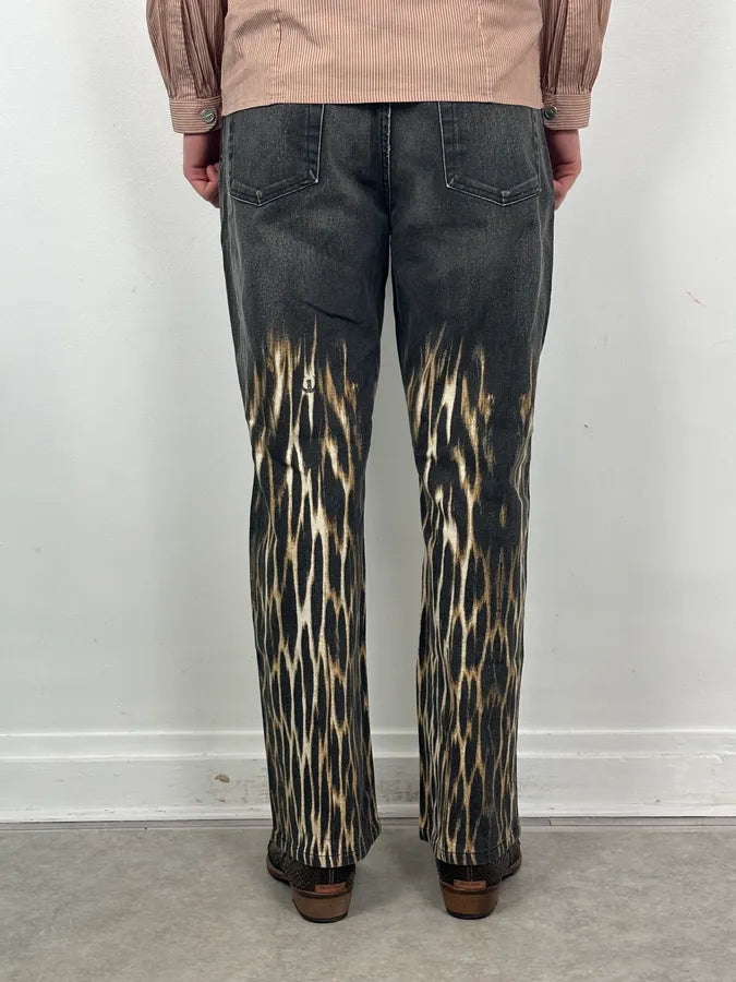AW2004 Cavalli Grey Fire Flames Denim Jeans kfVANVT 4