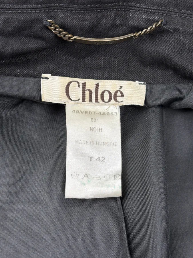 FW2004 Chloé by Phoebe Philo Black Asymmetric Utility Jacket mdPmQvU 8