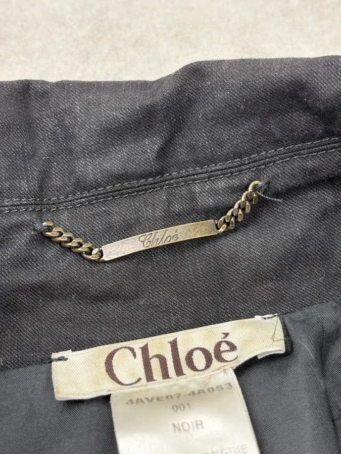 FW2004 Chloé by Phoebe Philo Black Asymmetric Utility Jacket mdPmQvU 7