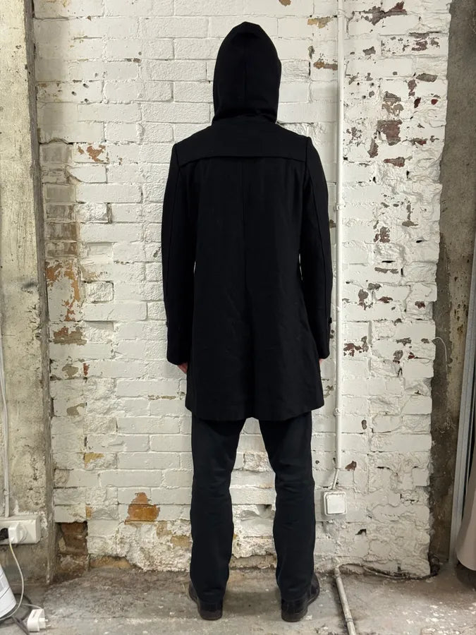 FW2006 Dior Homme Black Wool Rope Toggle Duffle Coat by Hedi Slimane iaOJYKP 3