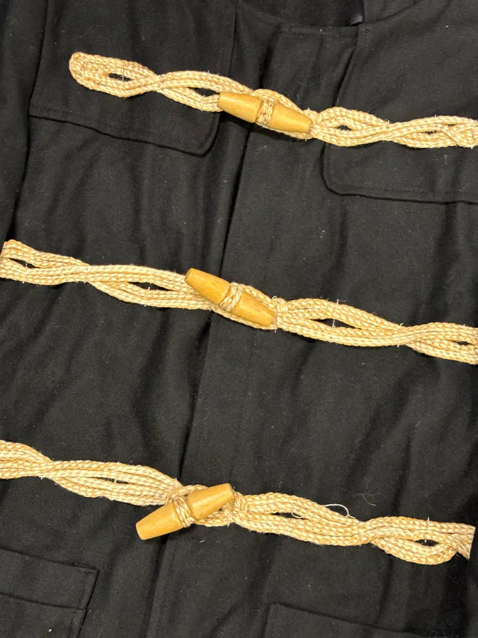 FW2006 Dior Homme Black Wool Rope Toggle Duffle Coat by Hedi Slimane iaOJYKP 10