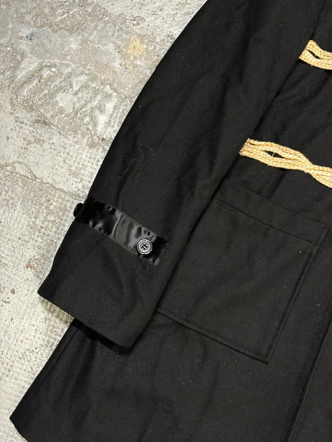 FW2006 Dior Homme Black Wool Rope Toggle Duffle Coat by Hedi Slimane iaOJYKP 9