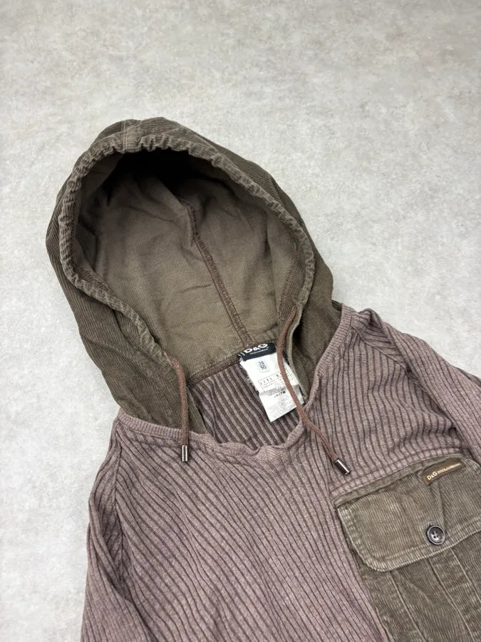 FW2004 Dolce & Gabbana Brown & Khaki Hooded Cargo Sweater dWiqQNF 4