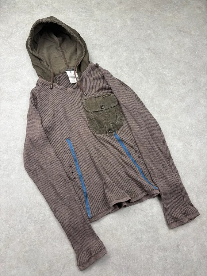 FW2004 Dolce & Gabbana Brown & Khaki Hooded Cargo Sweater dWiqQNF 3