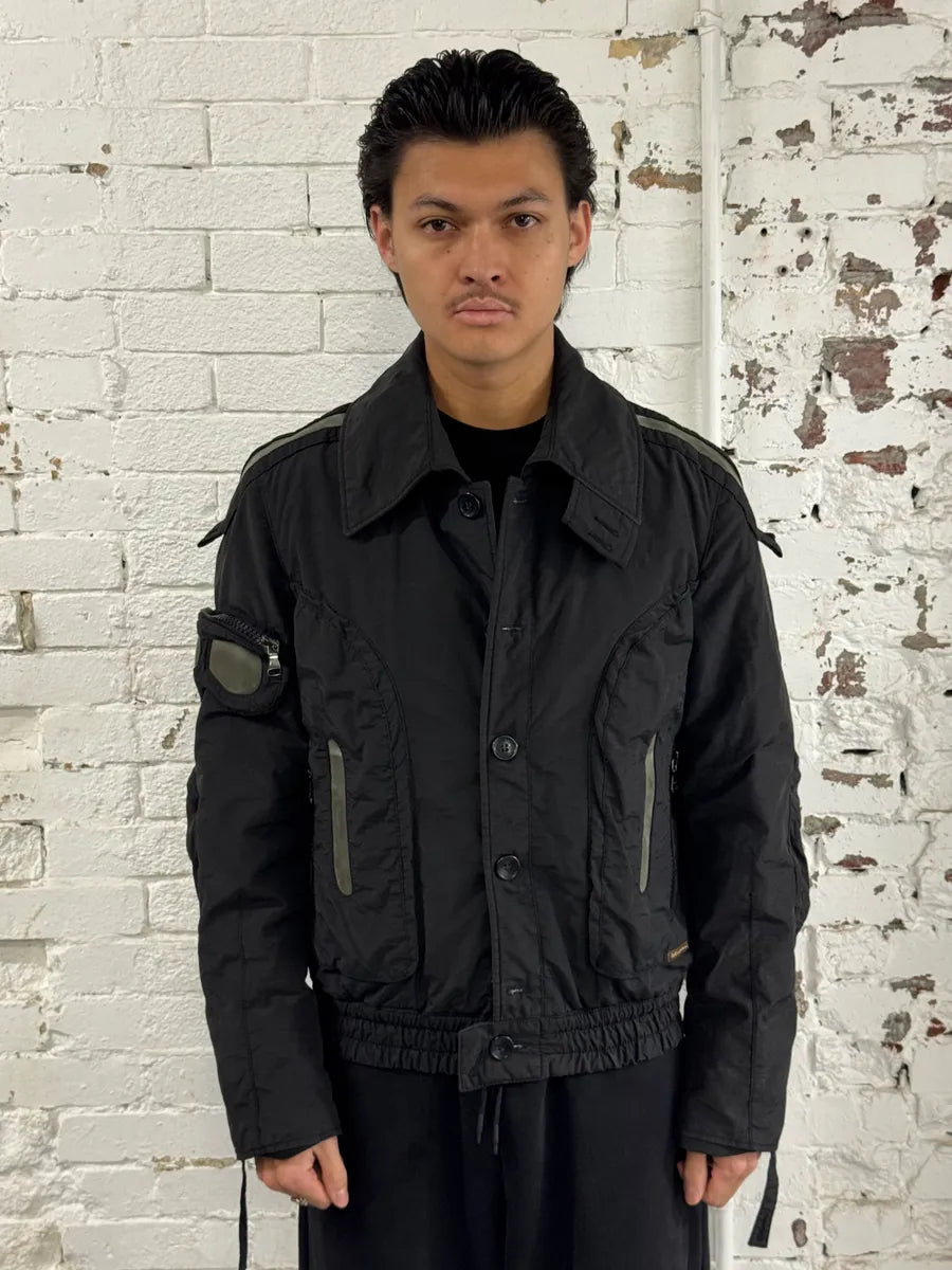 FW2004 Dolce & Gabbana Multi-Pocket Black Nylon Bomber Jacket nTjYqOA 1
