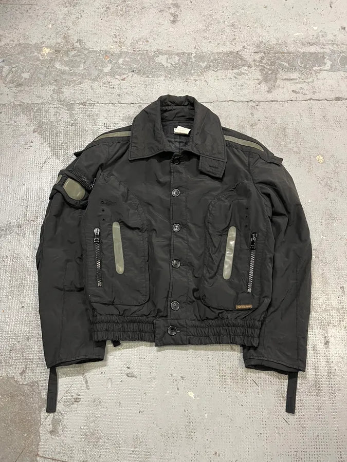 FW2004 Dolce & Gabbana Multi-Pocket Black Nylon Bomber Jacket nTjYqOA 4