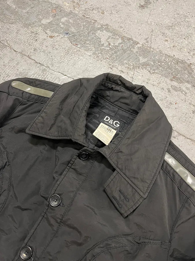 FW2004 Dolce & Gabbana Multi-Pocket Black Nylon Bomber Jacket nTjYqOA 5