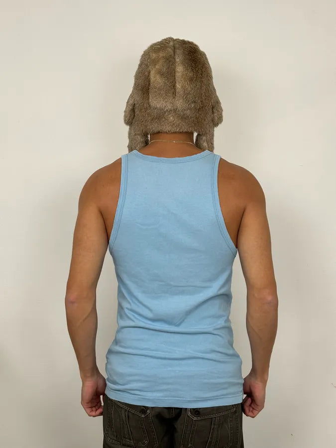 FW2004 Dolce & Gabbana White Tiger Baby Blue Tank Top RdoVnms 3