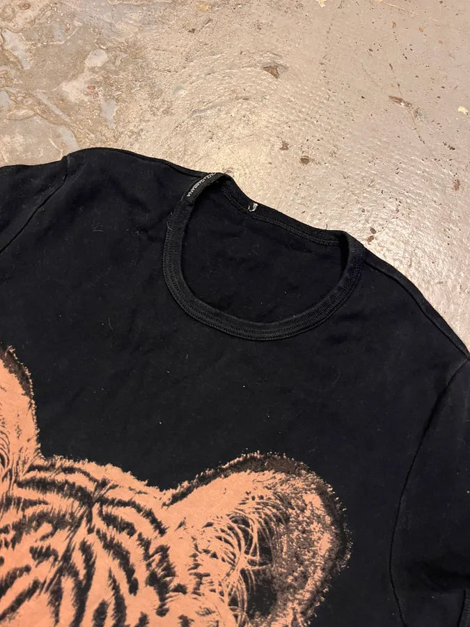 FW2004 Dolce & Gabbana White Tiger Black T-Shirt uJhejFb 3