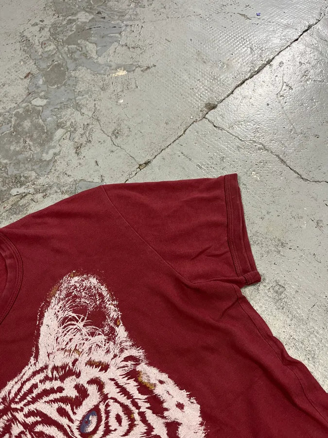 FW2004 Dolce & Gabbana White Tiger Bordeaux T-Shirt WMrkUIt 5