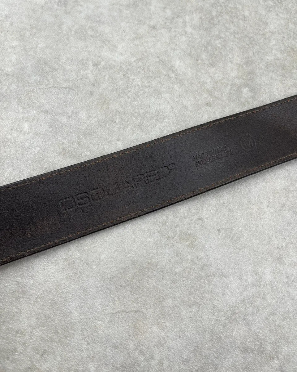 FW2004 Dsquared2 Black Leather Ram Head Belt rUTAEnZ 7