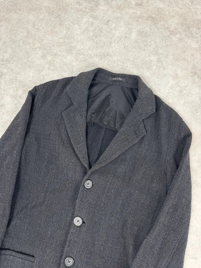 FW2004 Emporio Armani Black Grey Wool Blazer Suit Jacket sQWIzHI 4