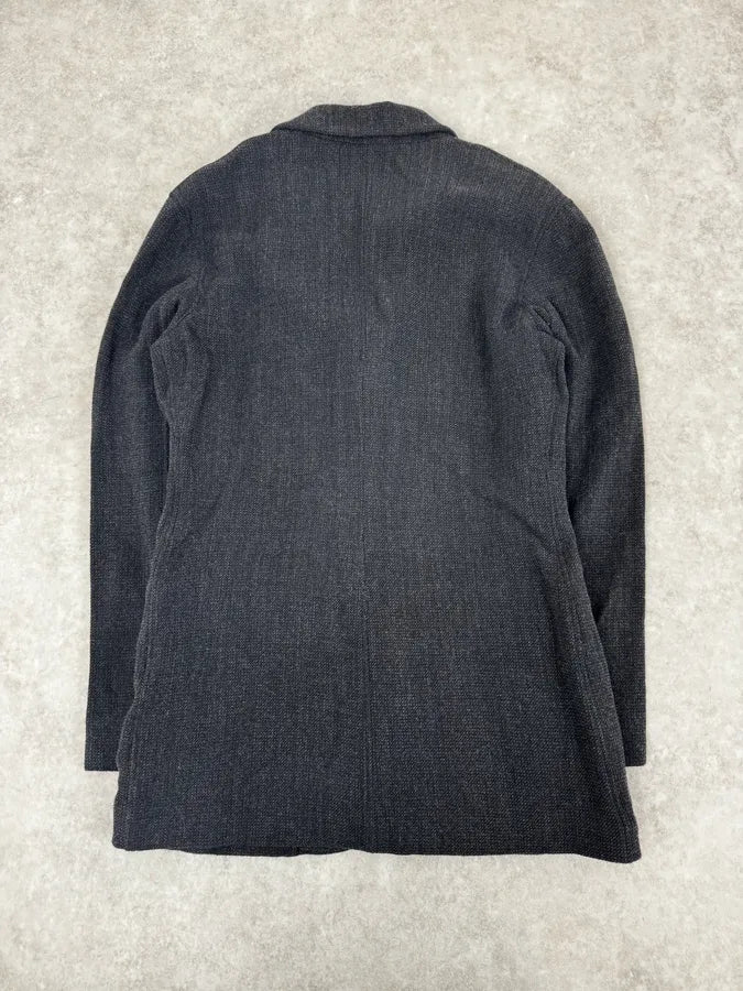 FW2004 Emporio Armani Black Grey Wool Blazer Suit Jacket sQWIzHI 3