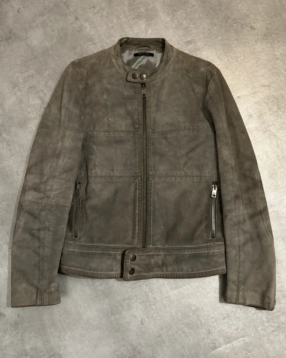 FW2004 Gucci Tern Eroded Biker Padded Leather Jacket by Tom Ford (M) 0